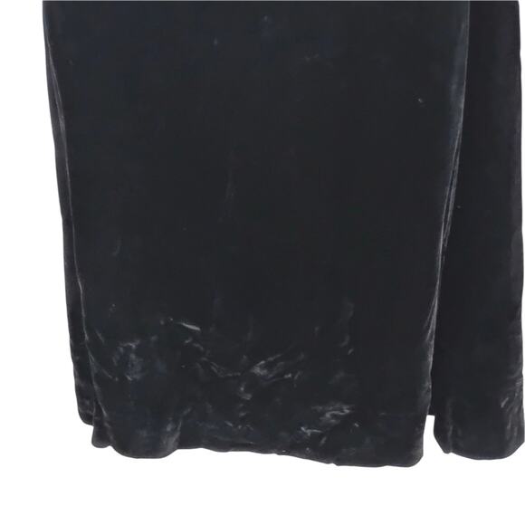 Vintage 80s Nina Ricci Velvet Lace Maxi Dress Long Sleeves Ruffle Taffeta France - Picture 5 of 9